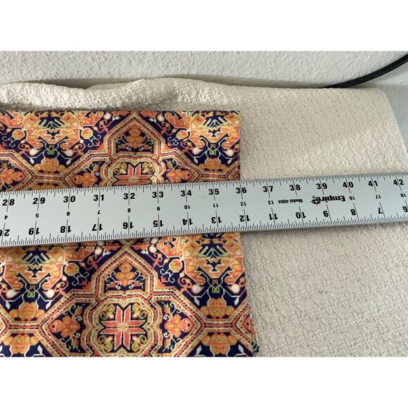 Daniel Cremieux Women's 4 Sleeveless Orange Blue Dress Patterned Polyester Blend - Picture 7 of 14